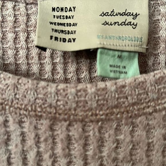 Saturday Sunday Anthro Waffle Knit Sweater Size M - Picture 4 of 6